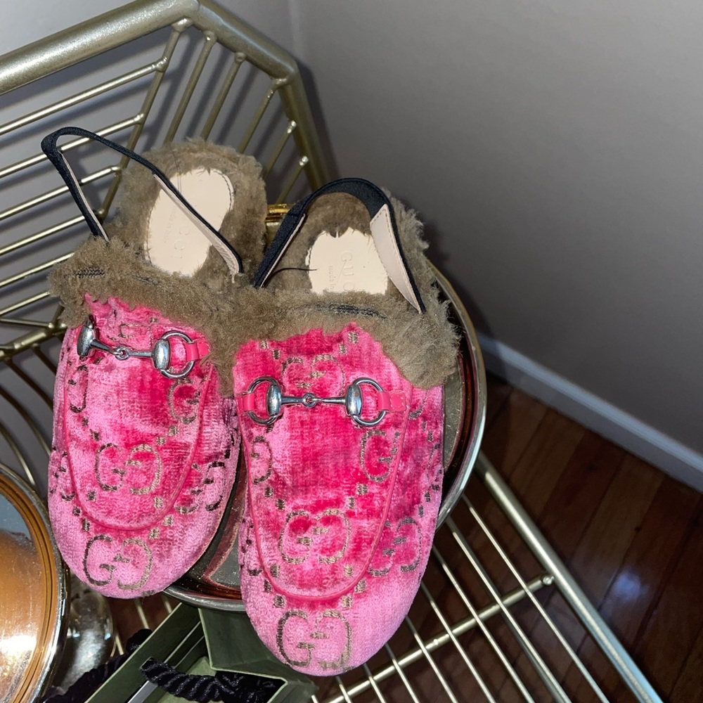 GUCCI GIRLS PINK PRINCETON GG 👡 - Picture 6 of 6